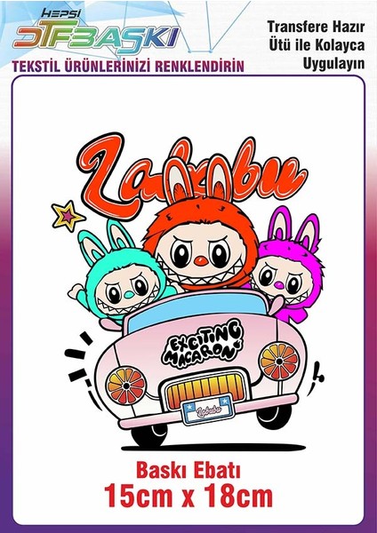 Labubu Ütü ile Yapışan Kumaş Çanta Kalemlik Dtf Baskı