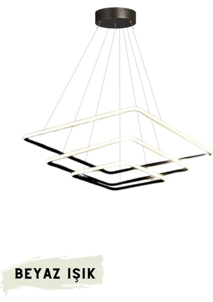 Modern 3'lü Kare Sarkıt LED Avize, Oturma Odası ve Salon Dekoru fiyatları