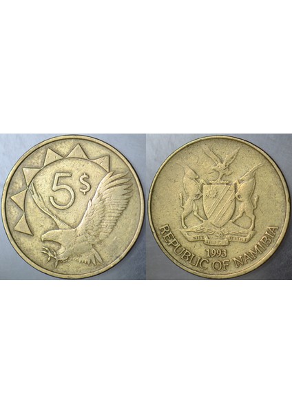 Namibya 5 Dolar 1993 Kartal Temalı.