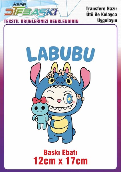Labubu Ütü ile Yapışan Kumaş Çanta Kalemlik Dtf Baskı