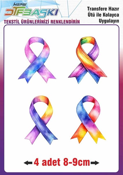 Ütü ile Kumaşa Yapışan Kurdele Kelebek Çiçek Dtf Baskı