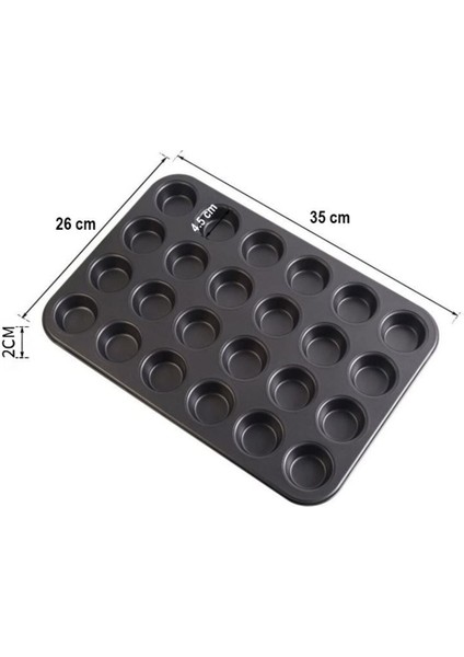 24 Lü Muffin Kek Kalıbı Siyah, Dayanıklı ve Pratik Pişirme Seti fiyatları