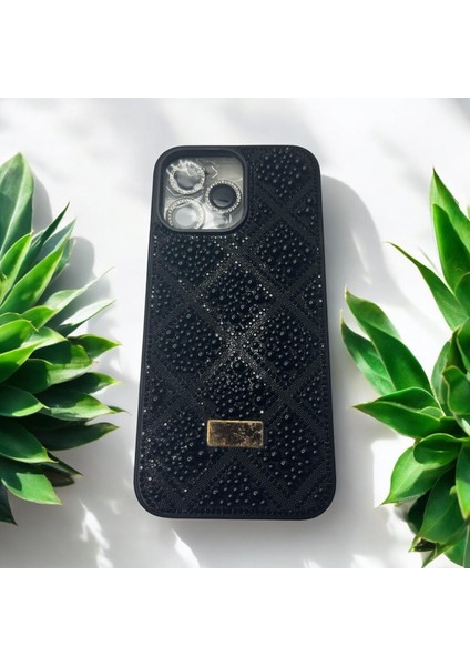 Iphone 16 Pro Max Lens Hediyeli Lüx Kristaller Taşlı Içi Kadife Kaliteli Telefon Kılıfı