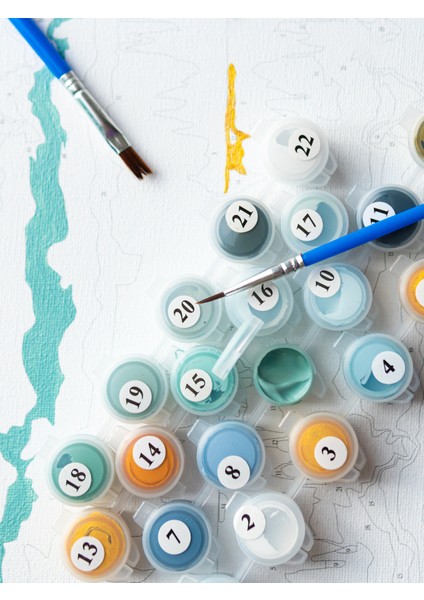 Sayılarla Boyama Çerçeveli Hobi Seti Numaralı Tuval Fırça Boya Dahil Kasnaklı 40X50 cm Gramafon modelleri