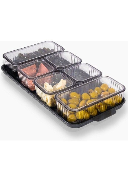 6 Kişilik 13 Parça Bölmeli Kapaklı Kahvaltı Takımı ve Saklama Kabı Seti fiyatları