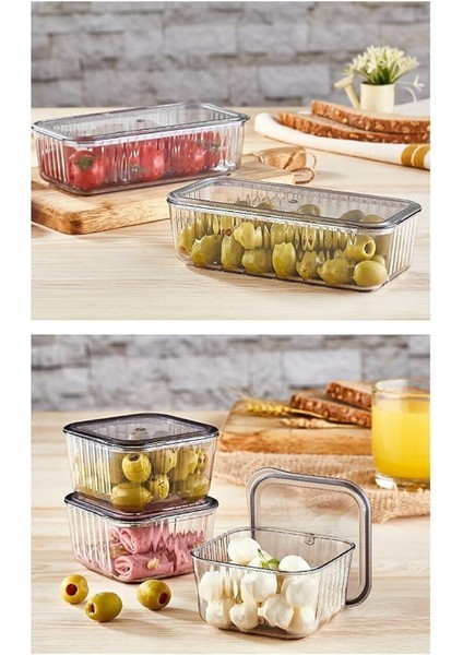 6 Kişilik 13 Parça Bölmeli Kapaklı Kahvaltı Takımı ve Saklama Kabı Seti