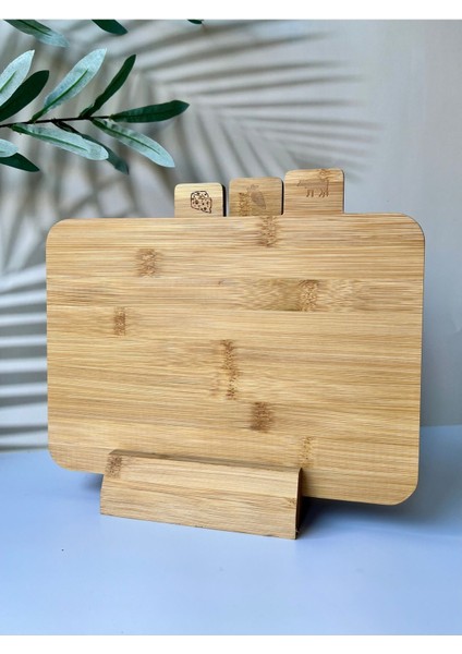 3'lü Bambu Kesme Tahtası, Et, Sebze ve Peynir Için Ayrımlı, Şık ve Dayanıklı