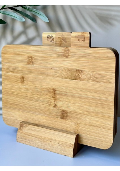 3'lü Bambu Kesme Tahtası, Et, Sebze ve Peynir Için Ayrımlı, Şık ve Dayanıklı modelleri