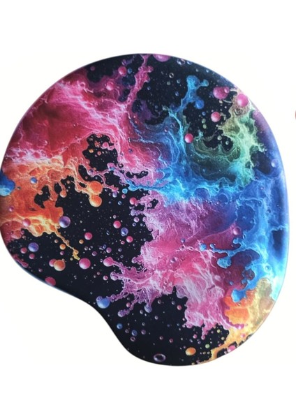Oval Renkli Köpükler Desenli Bilek Destekli Kaymaz Taban Bilgisayar Notebook Mouse Pad -Mausa Pad fiyatları
