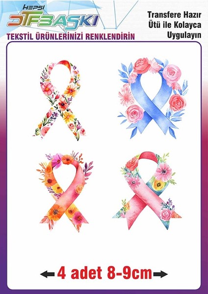 Ütü ile Kumaşa Yapışan Kurdele Kelebek Çiçek Dtf Baskı