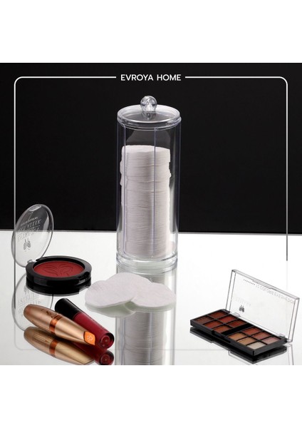 Şeffaf Disk Pamukluk Organizeri, Makyaj ve Temizlik Için Şık ve Pratik Kutu