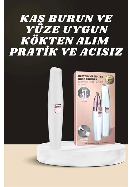Kulak Burun ve Yüz Epilasyon Aleti ve Yüz Masaj Aleti 2’li Cilt Bakım Seti