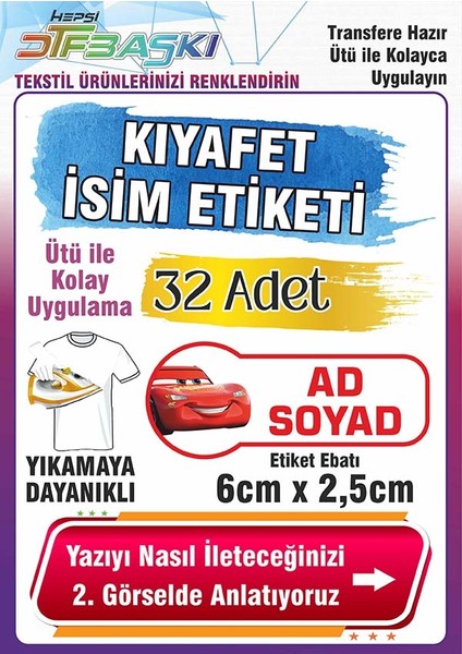 Ütü Ile Yapışan Okul Kıyafeti Etiketi Isme Özel