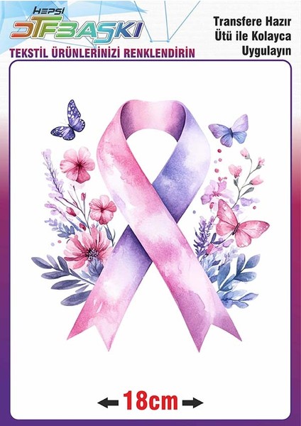 Ütü ile Kumaşa Yapışan Kurdele Kelebek Çiçek Dtf Baskı