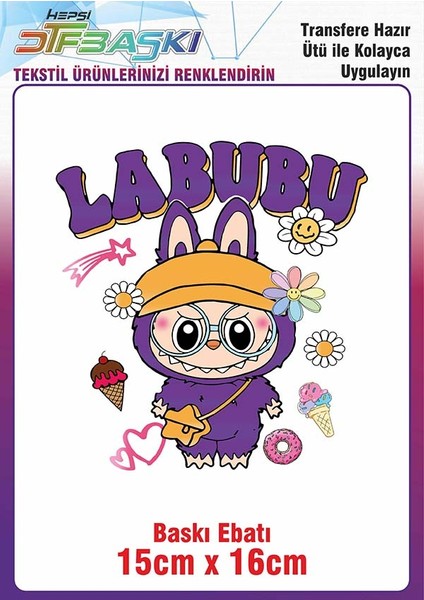 Labubu Ütü ile Yapışan Kumaş Çanta Kalemlik Dtf Baskı