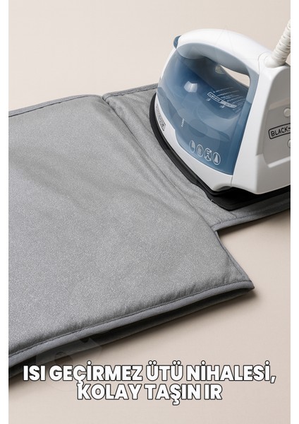 Ütü Matı - Seyyar Seyahat Ütüleme Örtüsü - Masa Ütü Örtüsü - Masada Yerde Halıda Ütü Masası modelleri