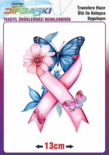 Ütü ile Kumaşa Yapışan Kurdele Kelebek Çiçek Dtf Baskı