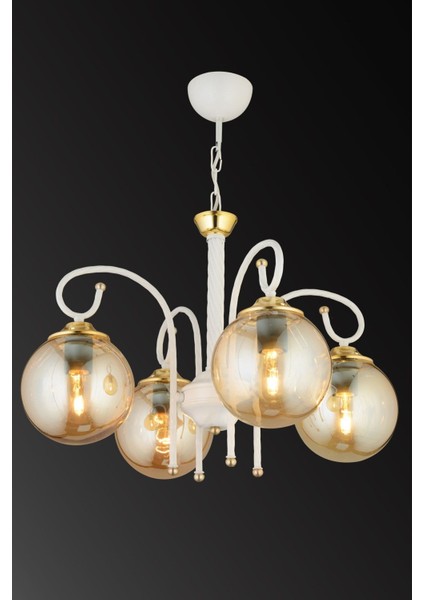 4'lü Bal Glop Camlı Aşağı Bakan Lüks Avize, Şık ve Zarif Aydınlatma Seçeneği modelleri