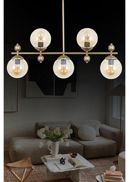 Modern 5'li Eskitme Avize, Bal Camlı, Mutfak ve Salon Dekoru