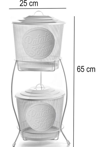 Çift Katlı Metal Sebze Kovası, Patates ve Soğan Saklama Sepeti fırsatları
