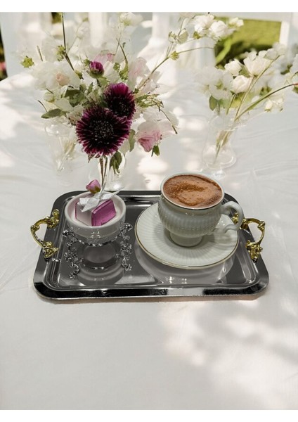 Şık 6'lı Ayaklı Porselen Lokumluk Seti, Zarif ve Kullanışlı Tasarım fırsatları