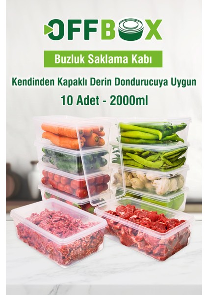 Beyaz 10'lu Sızdırmaz Kapaklı Derin Dondurucu ve Mikrodalga Uyumlu Saklama Kabı fiyatları