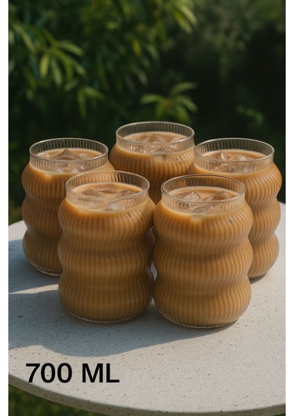 6’lı Cam Buzlu Soğuk Kahve Bardağı Seti, Pipet Hediye, 700 ml modelleri