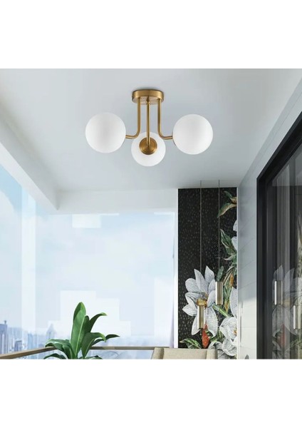 Modern Beyaz Camlı Tavana Asma Avize, Şık ve Zarif Tasarım fırsatları