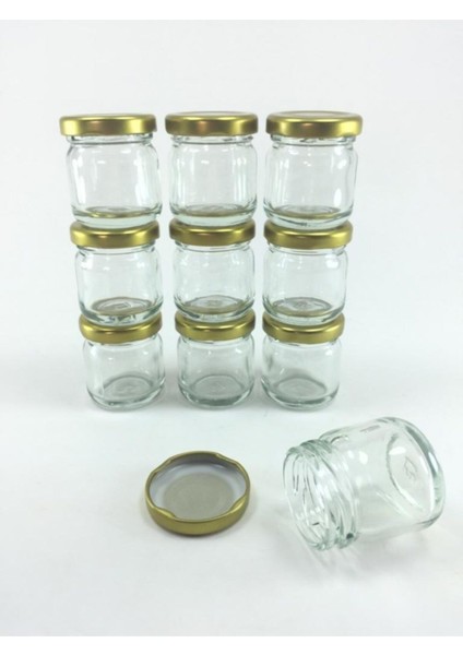 10'lu Çok Amaçlı Gold Kapaklı Mini Kavanoz Seti 40CC, Şeffaf, Şık ve Kullanışlı Düzenleyici fiyatları