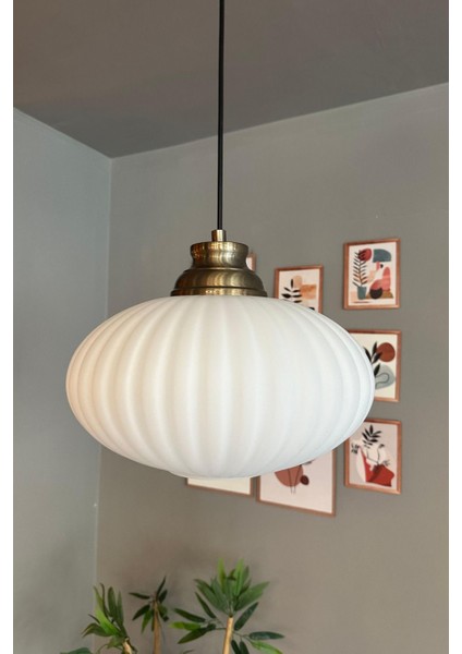 Şık Beyaz Cam Avize, Eskitme Kum Saati Tasarımı, Sarkıt Lamba, Restoran ve Salon Aydınlatması