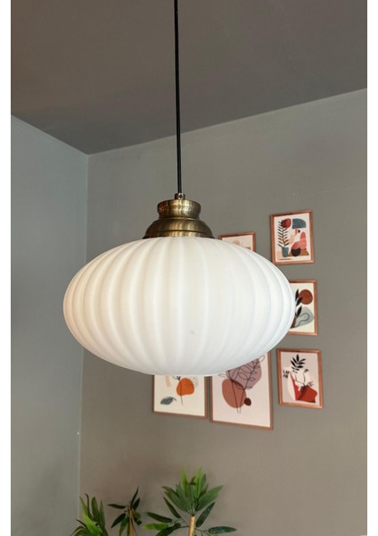 Şık Beyaz Cam Avize, Eskitme Kum Saati Tasarımı, Sarkıt Lamba, Restoran ve Salon Aydınlatması fırsatları