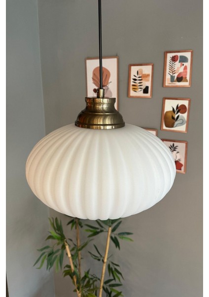 Şık Beyaz Cam Avize, Eskitme Kum Saati Tasarımı, Sarkıt Lamba, Restoran ve Salon Aydınlatması