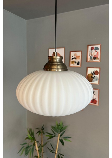 Şık Beyaz Cam Avize, Eskitme Kum Saati Tasarımı, Sarkıt Lamba, Restoran ve Salon Aydınlatması