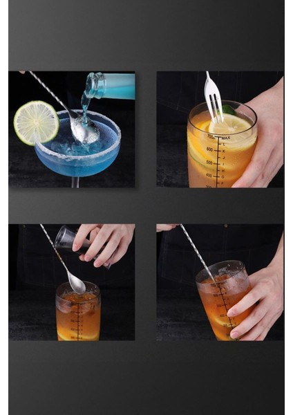 Çelik 700 ml Shake Seti, Kokteyl Kaşığı ve Bar Tokmağı ile Şık Içecek Sunumu fırsatları