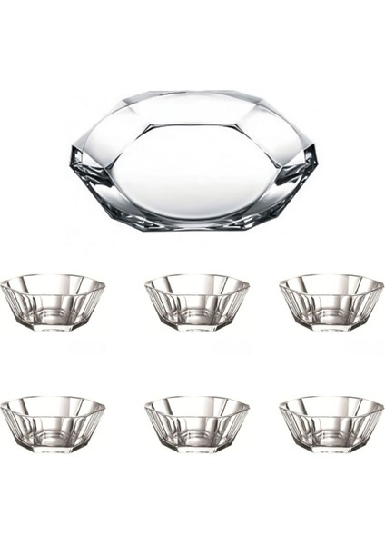 7 Parça Nude Reflection Cam Kristal Servis ve Sunum Seti, Şıklık ve Zarafet