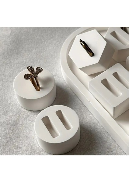 Beyaz 8'li Yüzük Tutucu ve Organizör, Şık Nişan ve Söz Dekorasyonu Aksesuarı modelleri