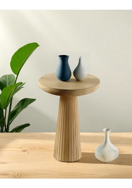 Üst Kalite Çizgili Fitilli Mantar Yan Sehpa (Büyük Boy) - Doğal fırsatları