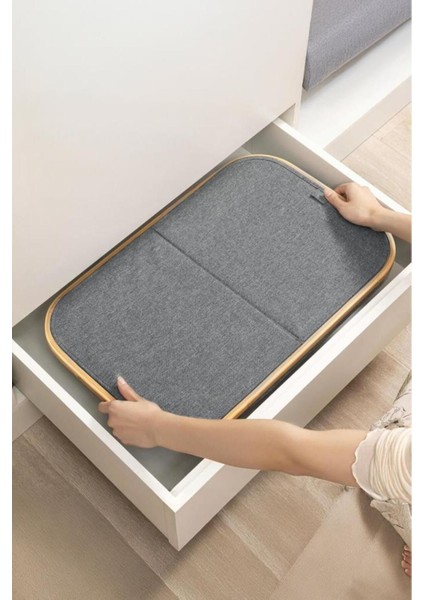 Katlanabilir 100 Lt Bambu Kenarlı Kumaş Çamaşır Sepeti, 54X33X58 Cm, Gri Renk indirimleri