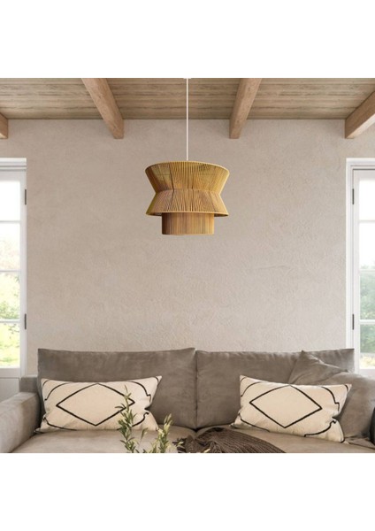 Renkli Doğal Avize, Rustik, Bohem ve Jüt Detaylı El Yapımı Aydınlatma. fiyatları