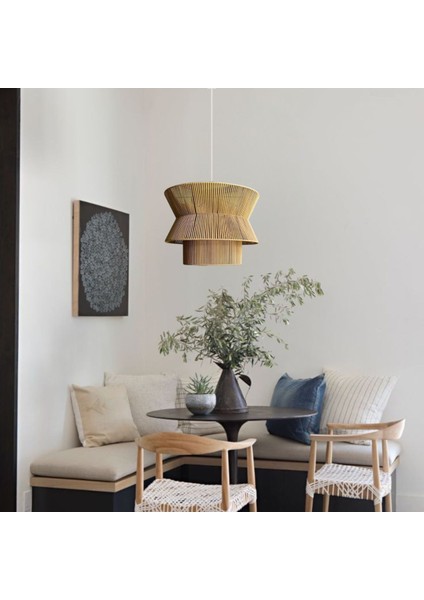 Renkli Doğal Avize, Rustik, Bohem ve Jüt Detaylı El Yapımı Aydınlatma. modelleri