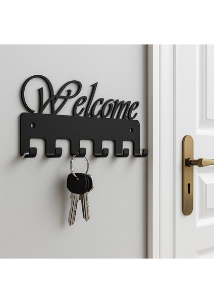 Şık Metal Anahtarlık Askısı, Duvar Tipi, Siyah Renkli Keyifli Kullanım modelleri
