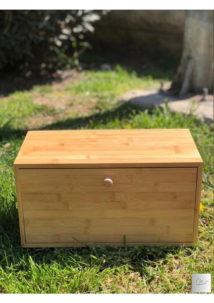 Bambu Kapaklı Ahşap Büyük Ekmek Saklama Kutusu, Şık ve Dayanıklı Ekmeklik fiyatları