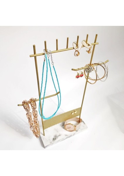 Şık Beyaz Tasarım Detaylı Takı Standı, Zarif ve Kullanışlı Seramik Askılık