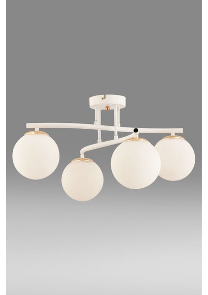 Dörtlü Beyaz Camlı Plafonyer Avize, Salon, Yemek, Yatak Odası, Hol Için Işıklandırma fiyatları