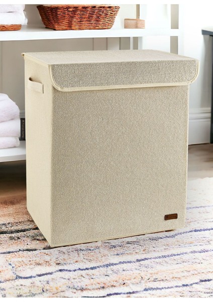 Bej Havlu Kumaş Kapaklı Çok Amaçlı Saklama Kutusu 40X50X30 fiyatları