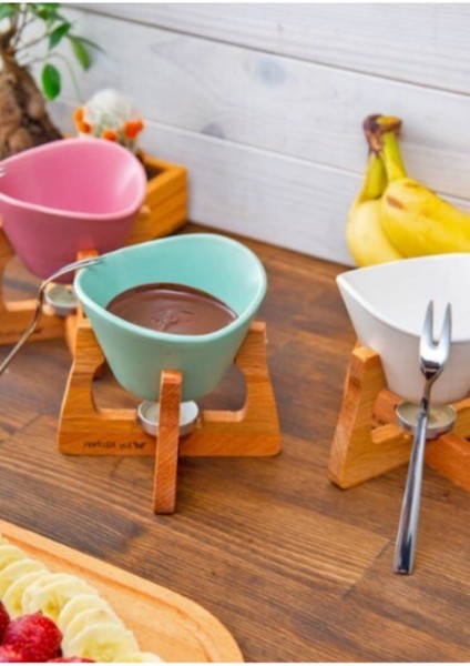 3 Renkli Kafe Tipi Fondü Seti Aile Boyu Keyifli Anlar Için fırsatları