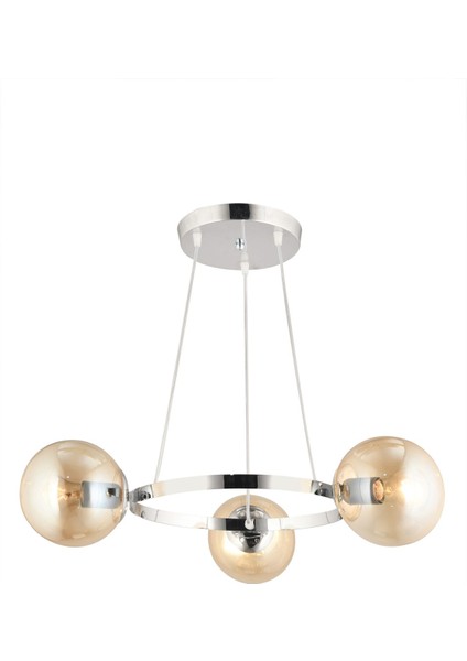 Modern 3'lü Krom Halka Bal Glop Camlı Avize, Şık ve Zarif Aydınlatma Seçeneği fiyatları