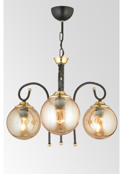 Şık 3’lü Bal Glop Camlı Aşağı Bakan Lüks Avize, Modern ve Zarif Tasarım fiyatları