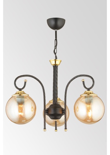 Şık 3’lü Bal Glop Camlı Aşağı Bakan Lüks Avize, Modern ve Zarif Tasarım modelleri