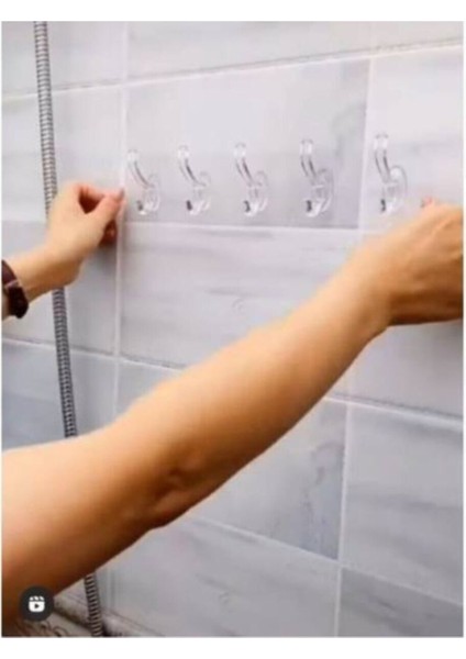 5'li 6X6CM Şeffaf, Güçlü, Yapışkanlı Kapı Duvar Askısı, Ağır Yük Taşıma